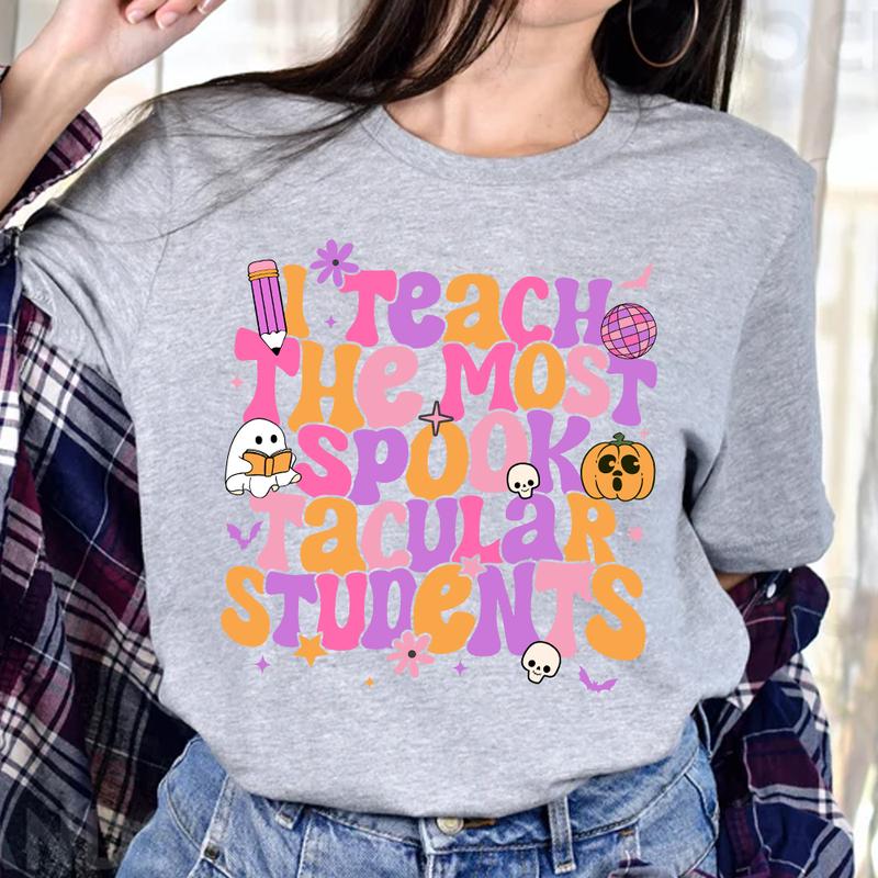 Halloween Teacher Shirt, I Teach The Most Spooktacular Students, Groovy Teacher Shirt, Retro Halloween Teacher, Kindergarten Teacher