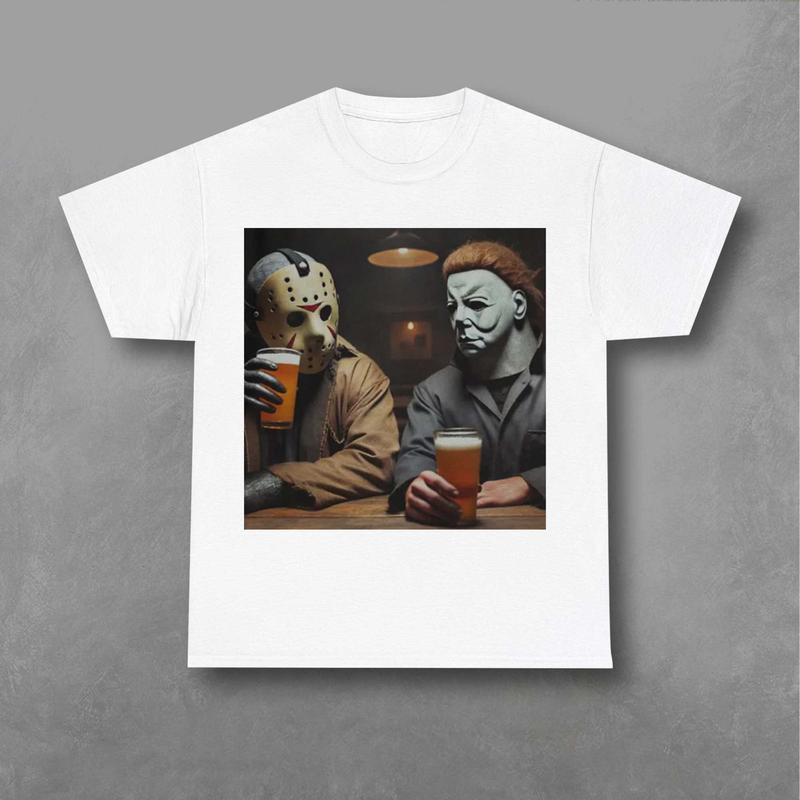 Jason Voorhees and Michael Myers Shirt,  A Nightmare on Elm Street Shirt, Friday the 13th Sweatshirt, Halloween Sweatshirt Classic Fabric Prints