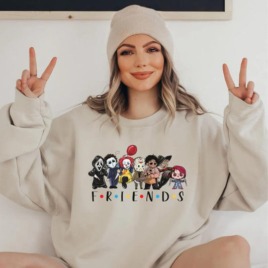 Halloween Friends Movie Sweatshirt, Halloween Characters Friends Sweatshirt, Halloween Sweatshirt, Halloween Sweatshirt