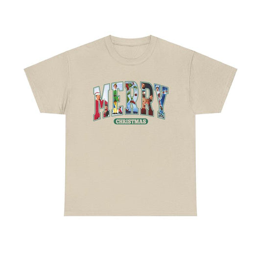 Merry Christmas Unisex Heavy Cotton Tee - Santa Claus Shirt - Elf Shirt - Home Alone - National Lampoon's Christmas Vacation - Christmas Movie Shirt -
