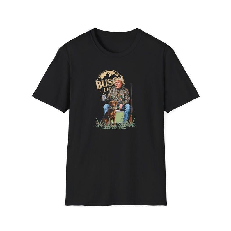 Trump Hunting Funny Busch Unisex Softstyle T-Shirt, Political Humor Tee, Sarcastic Graphic Shirt