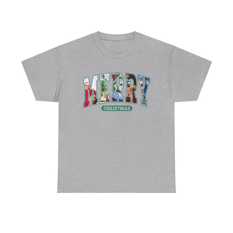 Merry Christmas Unisex Heavy Cotton Tee - Santa Claus Shirt - Elf Shirt - Home Alone - National Lampoon's Christmas Vacation - Christmas Movie Shirt - Gift for Men and Women