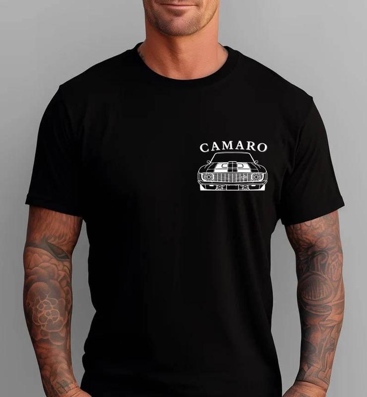 Vintage Vibe 2 Sides Camaro EST 1967 Men's Cotton Tee Old School Tee Gift for Him Classic Car Casual Menswear