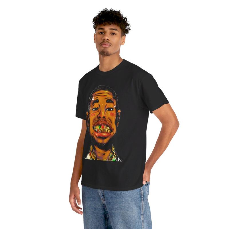 Pharrell Inspired Retro Vintage Grill Rap Y2k 90s Hip-Hop Vibes Heavy Cotton Graphic T-Shirt Tshirt Shirt HipHop RNB Tee Casual Menswear Top Streetwea