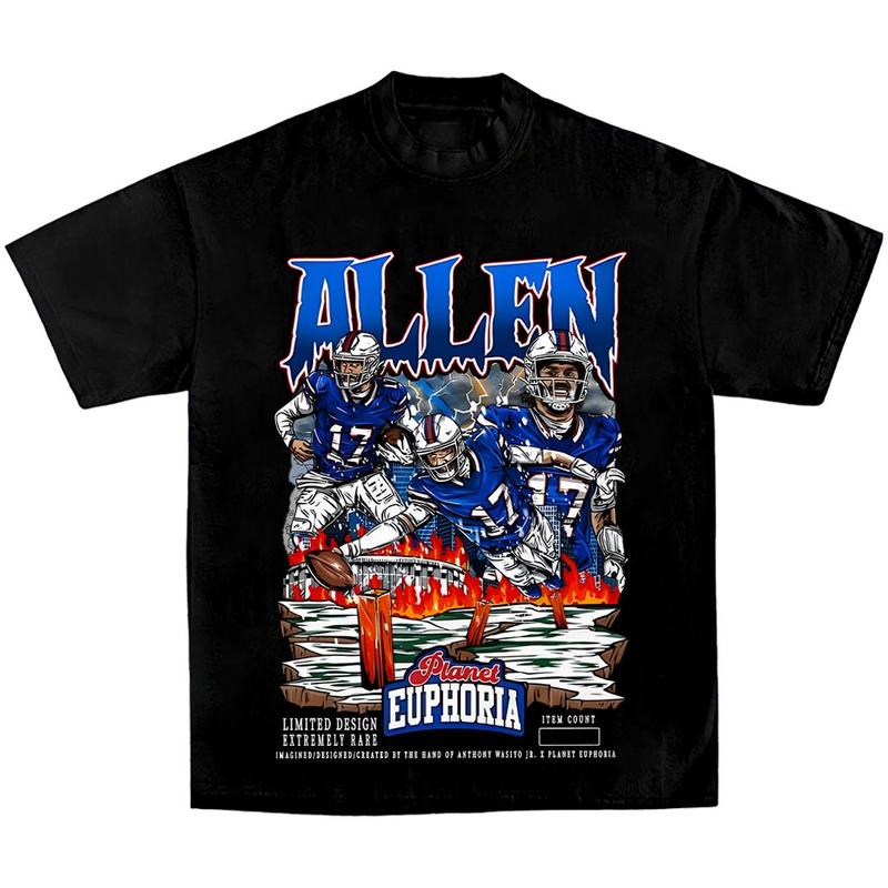Josh Allen Euphoria Planet Shirt, Vintage 90s Unisex Football Tees, Football T-Shirts, Sports Shirt, Game Day Tee, Football Fan Gifts