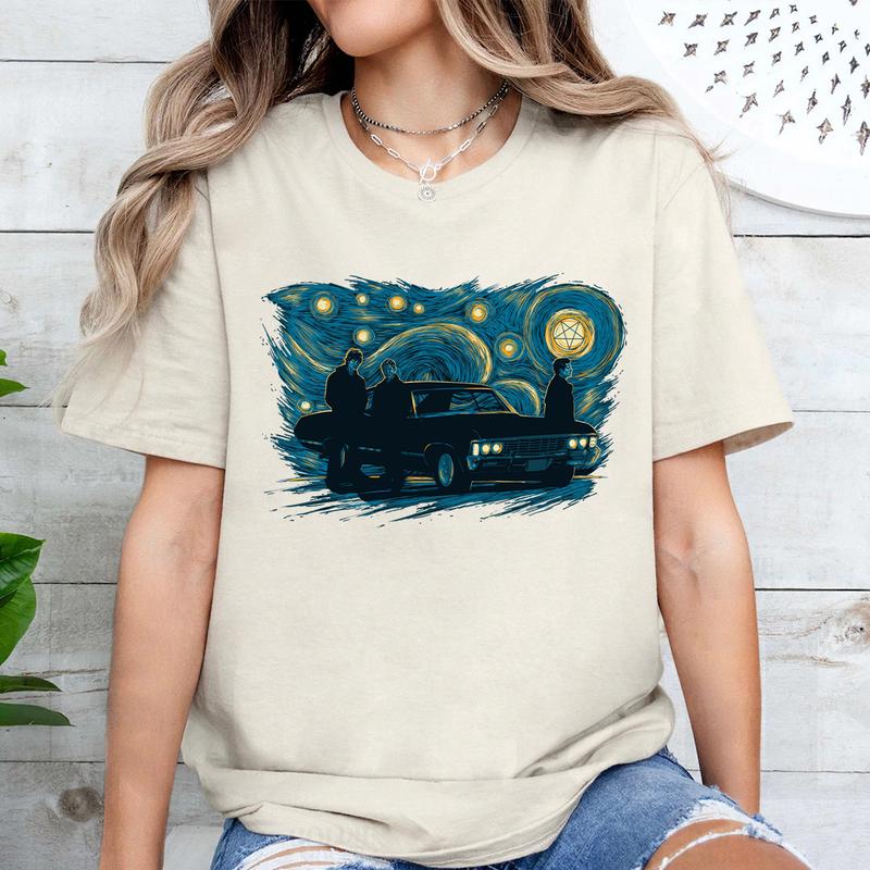 Hunters Night Supernatural T-Shirt, Supernatural Dean SAM T Shirt, Gift For Woman and Man Unisex T-Shirt Sweatshirt Hoodie Casual Cotton