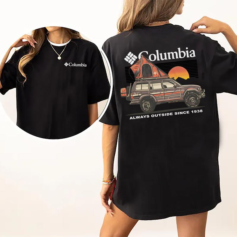 Vintage Columbia Crawl 2-Sided Shirt for Men and Women, Camping Truck T-Shirt, Retro Car RDG Tshirt, Car Enthusiast Tops, Cotton Casual Womenswear