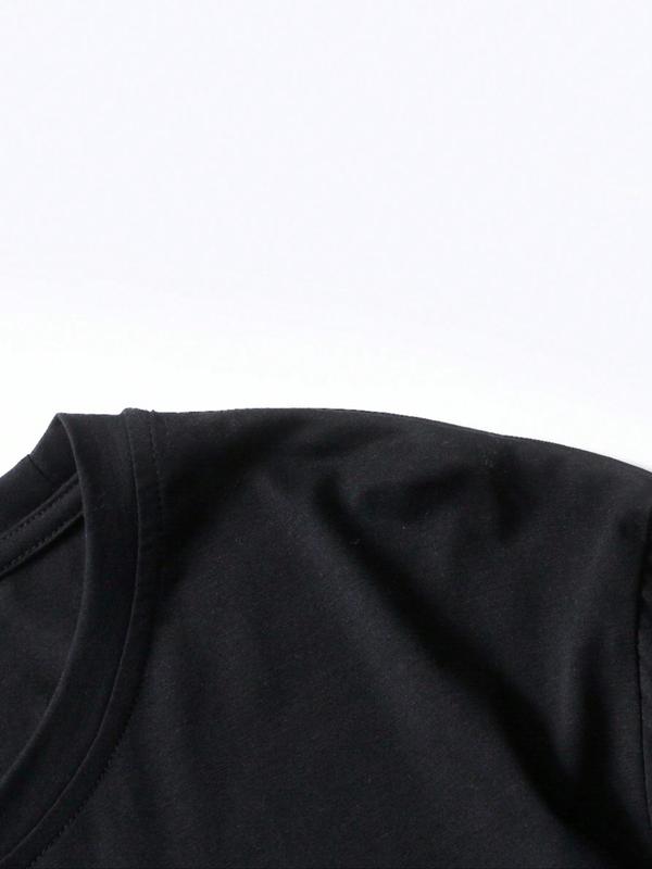 Men's Letter & Car Print Round Neck Tee,Â Summer Clothes, Casual Regular Fit Short Sleeve Crew Neck Graphic T-Shirt for Summer, Men's Top for Casual Wear