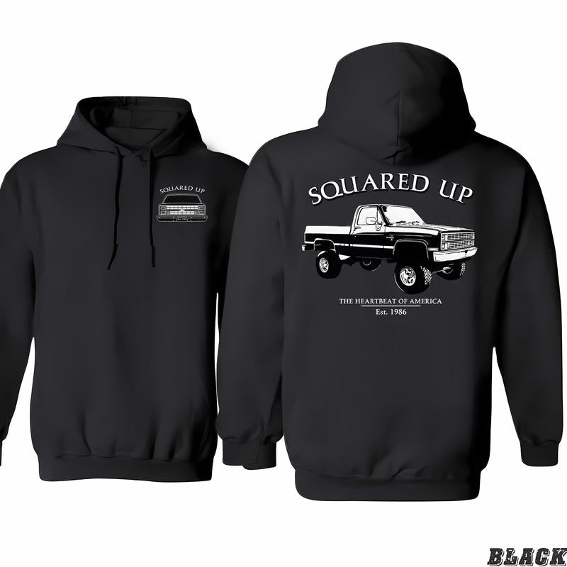 Vibe 2 Sides Squared Up 1986 Chevy Silverado Men's Cotton Hoodie, Choose Your Color, Flexible Fashion Fits, Fashion Selections For All, Classic Cotton