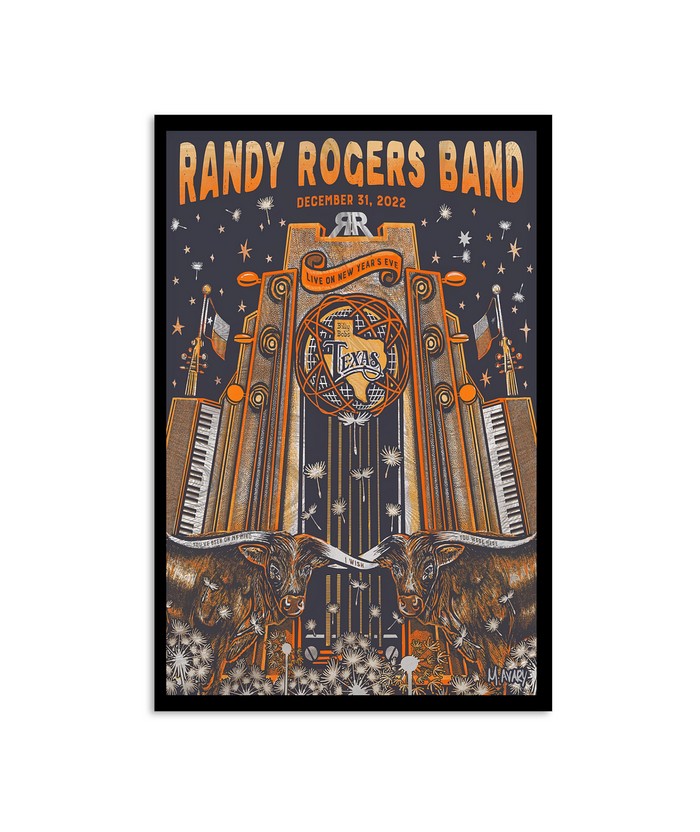 Randy Rogers Band December 31, 2022 Live On New Years Eve Billy Bob's Texas Poster
