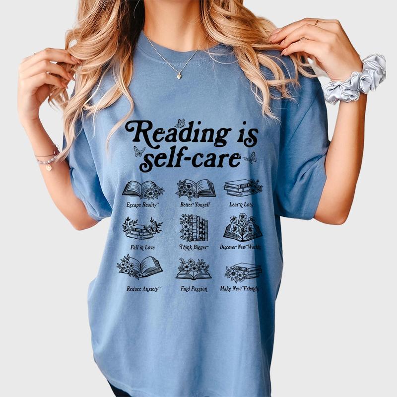 Reading Is Self Care Shirts, Book Lover Shirt, Shirt For Women, Read More Books Shirt, Gift For Book Lover, Bookish Mental Health Shirt, Mental Health Shirt, Book Shirt For Women, Book Lovers Gift, Women's Tops