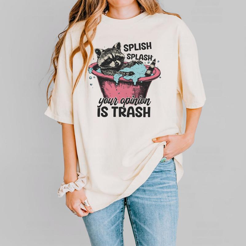 Funny Raccoon Shirt, Funny Quote Design Comfort Tee, Raccoon Lover Shirt, Humour Saying T-Shirt, Sarcastic Shirts For Women, Funny Gift For Her, Support Local Street Cats, Funny Retro Shirt, Women Top