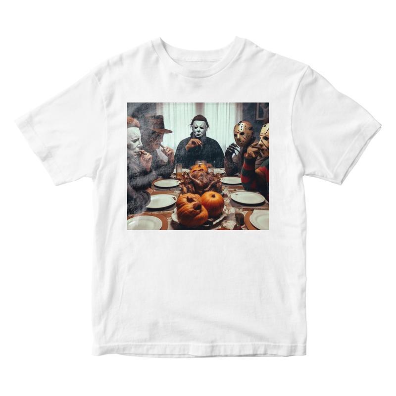 Horror Dinner Graphic T-Shirt - Heavy Cotton Gildan Tee for Men & Women  Perfect for Spooky Season Casual Classic