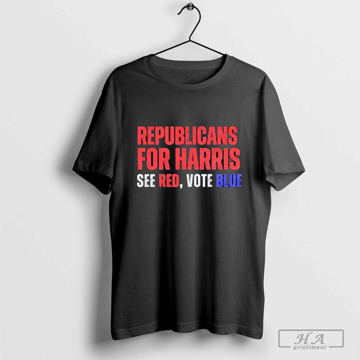 Republicans For Harris See Red, Vote Blue T-shirt