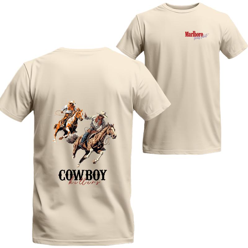 Vintage Cowboy Killer Rodeo Riding Horse T-shirt, Marlboro Short Sleeve Tee, Unisex Shirt, Menswear Top, beer shirt, drinking shirt