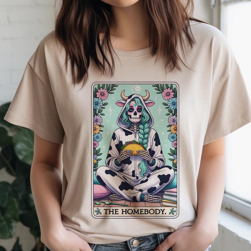 Tarot Skull Tees Dead Inside Tarot Tee The Patriot T-Shirt The True Crime Junkie Top The Homebody Tarot Tshirt  Born In the USA Top ADHD Squirrel T-Sh