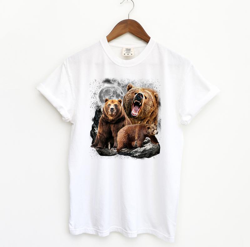 Bears and Moon Graphic Shirt Shirt, Vintage Comfort Colors Shirt