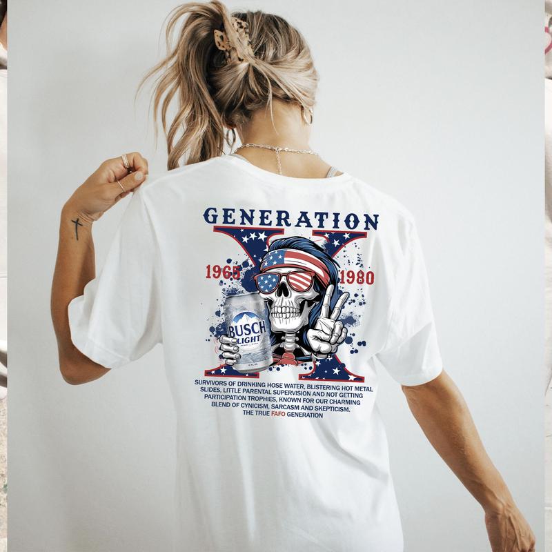 Gen X BusDrink Shirt, Generation X FAFO shirt Two Side Shirt,  Gen X Fafo Shirt Generation X T Shirt, GenX Shirt - Casual Fit