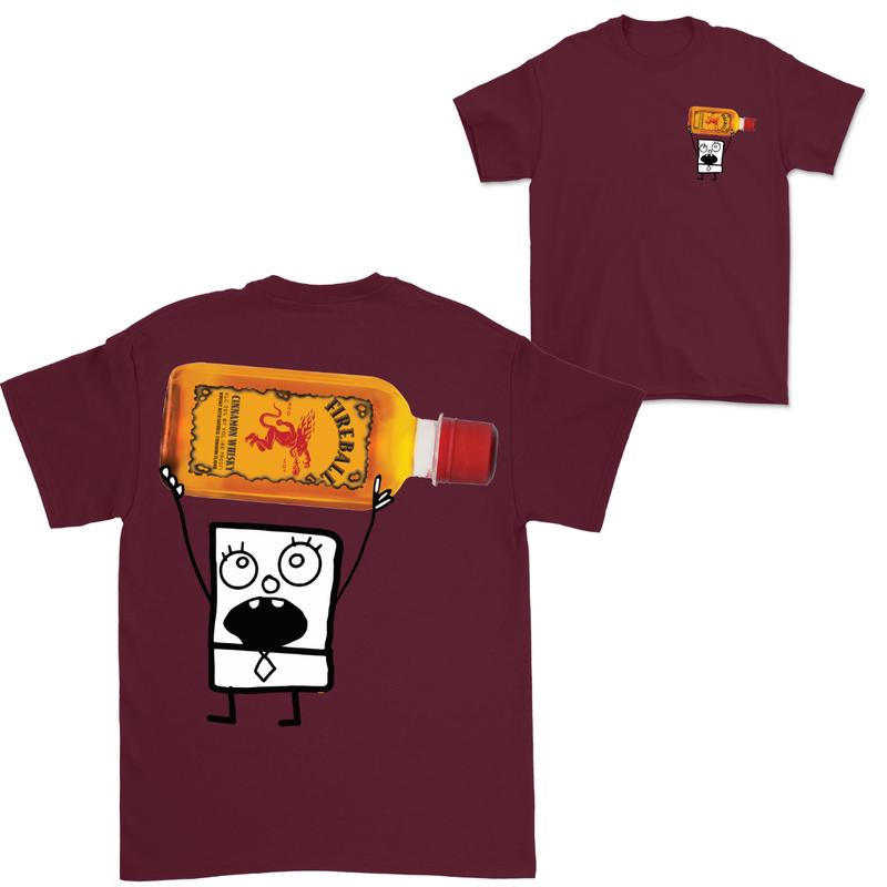 Doodlebob Fireball cinnamon Whiskey Tea Essential 2 Sided T-Shirt, Funny Drinking T-Shirt, Summer T-Shirt, Full Color T-Shirt, Unisex T-Shirt, For Men