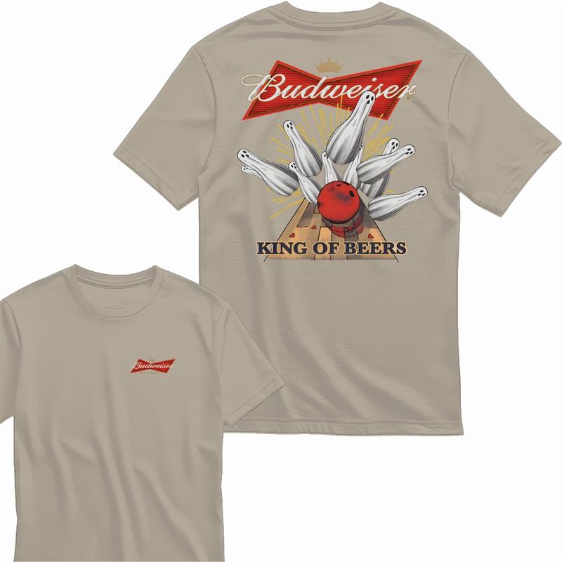 Budweiser Bowling Ghost Strike Beer Unisex T-shirt  Menswear Top Cotton 2 Side Tee Sweatshirt Hoodie