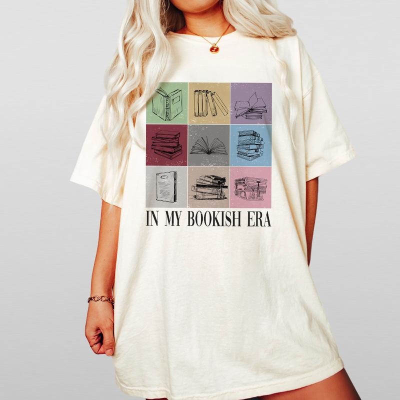 Comfort Colors Book Lovers Shirt, In My Bookish Era Shirt, Minimalist Book Reading Tshirt, Book Floral Shirt, Gifts for Bookworm, Reading Teacher, Lib