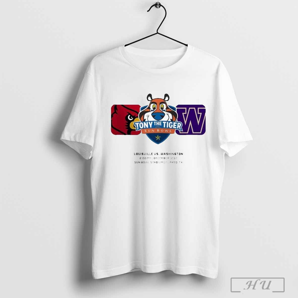 Sun Bowl Louisville Cardinals Vs Washington Huskies Matchup At Sun Bowl Stadium In El Paso Tx On December 31st 2024 T Shirt