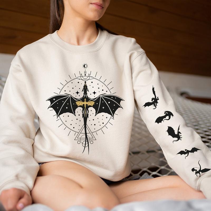 Dragon Rider Sweatshirt, Basgiath War College Hoodie, Fourth Wing, Die Or Fly Tee, Riders Quadrant Tee, Women Gift Tee, Dragons Print on Sleeve