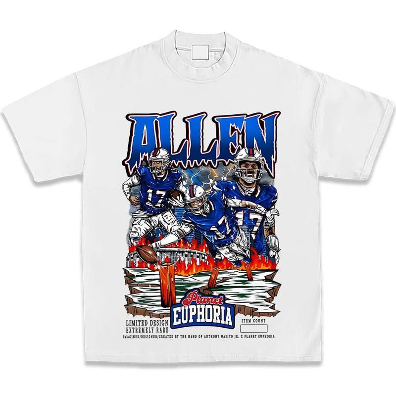 Josh Allen Euphoria Planet Shirt, Vintage 90s Unisex Football Tees, Football T-Shirts, Sports Shirt, Game Day Tee, Football Fan Gifts