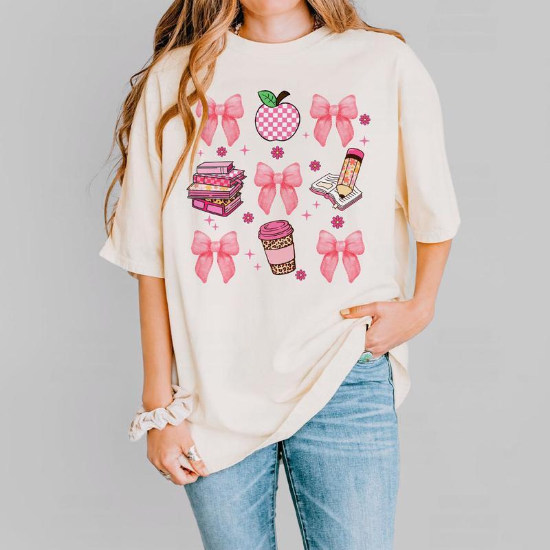 Coquette Teacher Shirt, Retro Teacher Shirt, Back To School Teacher Tee, Teacher Appreciation Gifts, Teacher Birthday Gifts, New Teacher T-Shirt Unise