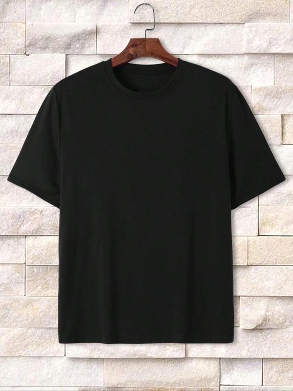 Men's Regular Fit  Me VS Me  Letter Print Round Neck Tee, Street Fashion StreetwearÂ Short Sleeve T-shirt for Daily Wear, Graphic Tees, Casual Comfy Knitting Top for Summer