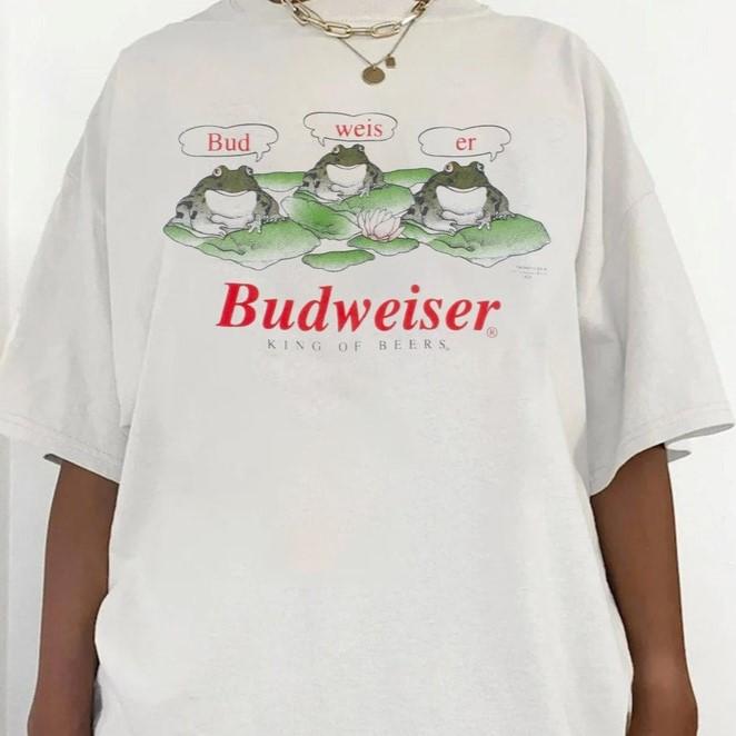 95' Beer Frogs T-Shirt, Bud Weis Er Frog T-Shirt, King Of Beer Shirt, Beer Lover Shirt, 90s Shirt