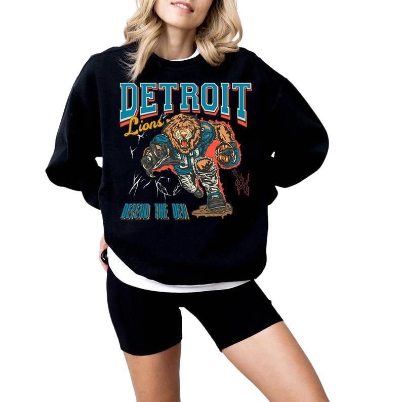 Detroit Football Sweatshirt/ Lions Football Crewneck/ Bootleg Detroit Football Shirt/ Detroit Sports Sweatshirt Detroit Football Shirt