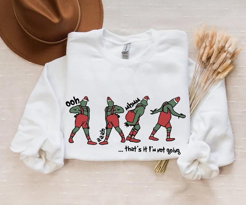That's It I'm Not Going Sweatshirt, Cute Christmas Santa Hat Sweater, Xmas Men's Women's Crewneck, Christmas Gift Idea, Winter Clothing, Gift for men, Gift for women, Gift for Xmas