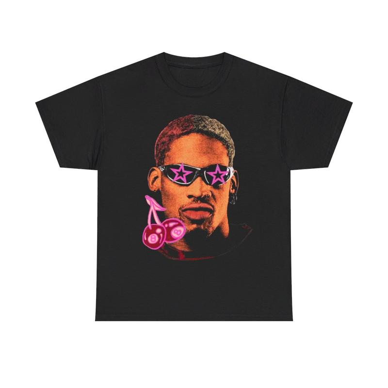 Rodman Inspired Vintage Tee Y2k 90s Hip-Hop Vibes Heavy Cotton Graphic T-Shirt Tshirt Shirt Basketball Fan Shirt Casual Classic Menswear Retro Top