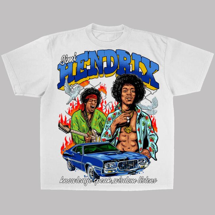Jimmy Hendrix T-Shirt, Jimmy Hendrix Vintage Graphic Tees, Unisex Guitarist Shirt Menswear Womenswear Streetwear