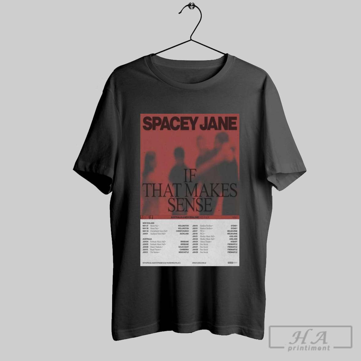 Poster Spacey Jane Australia And New Zealand 2025 Tour If That Makes Sense May 27 28 Wellington T Shirt