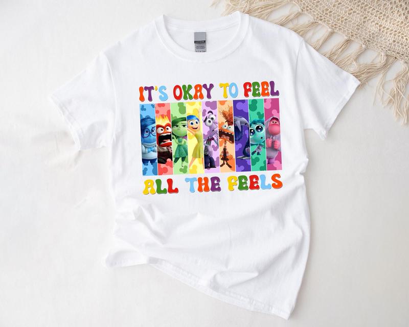 It's Okay To Feel All The Feels Shirt, Inside Out 2 T-Shirt Sweatshirt Hoodie, Mental Health Matter Shirt, Emotional Support Shirt, Feelings Shirt, Fu