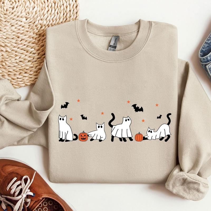 Halloween shirt, Cat shirt, Ghost Shirt, Halloween shirt, Halloween Cat Shirt, Cat Lover Shirt, Black Cat Shirt, Spooky Season