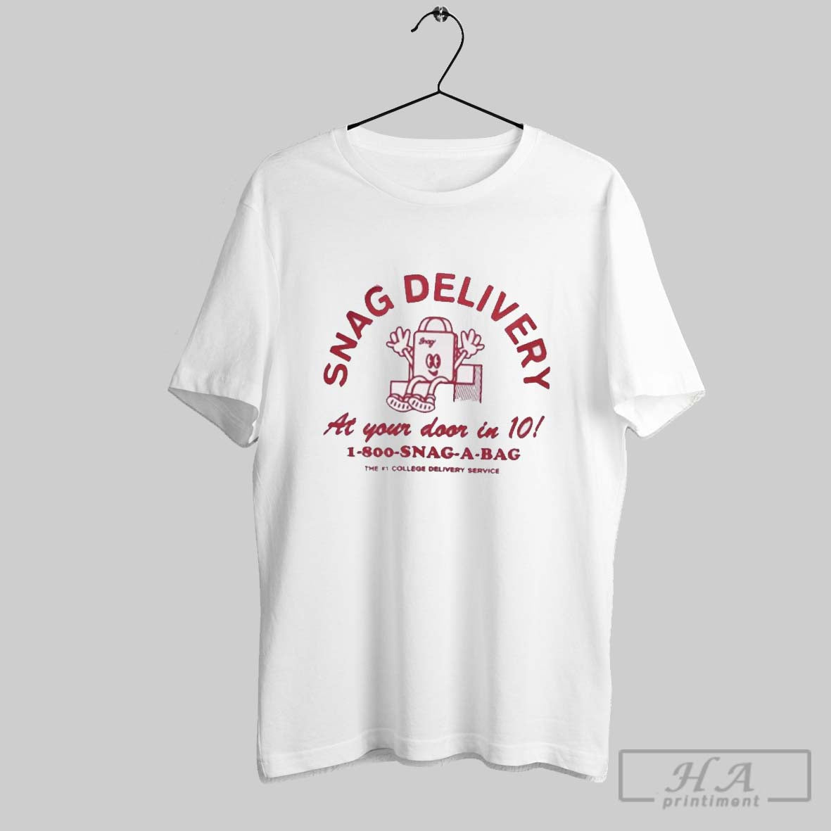 Snag Delivery At Your Door In 10 1 800 Snag A Bag The 1 College Delivery Service T Shirt
