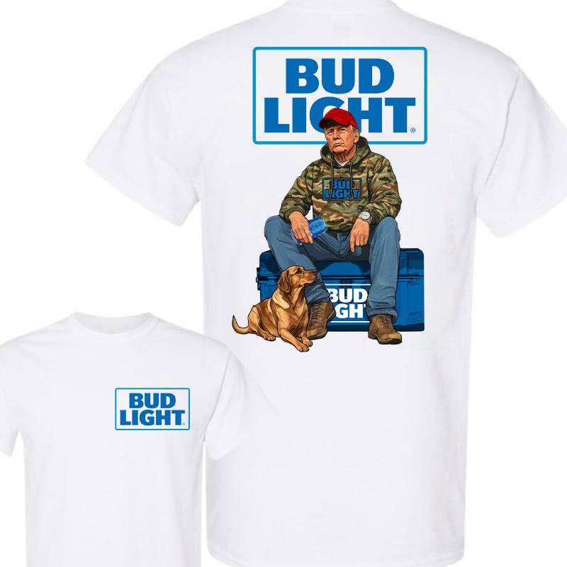Bud Light Trump Hunting Camo Unisex shirt, Trump won 47th president Election 2024 shirt, Bud Light  Light Fuel Hand Drill Dog Hunt Tee, Trump With Local Boy Cotton shirt Full Color Full Size