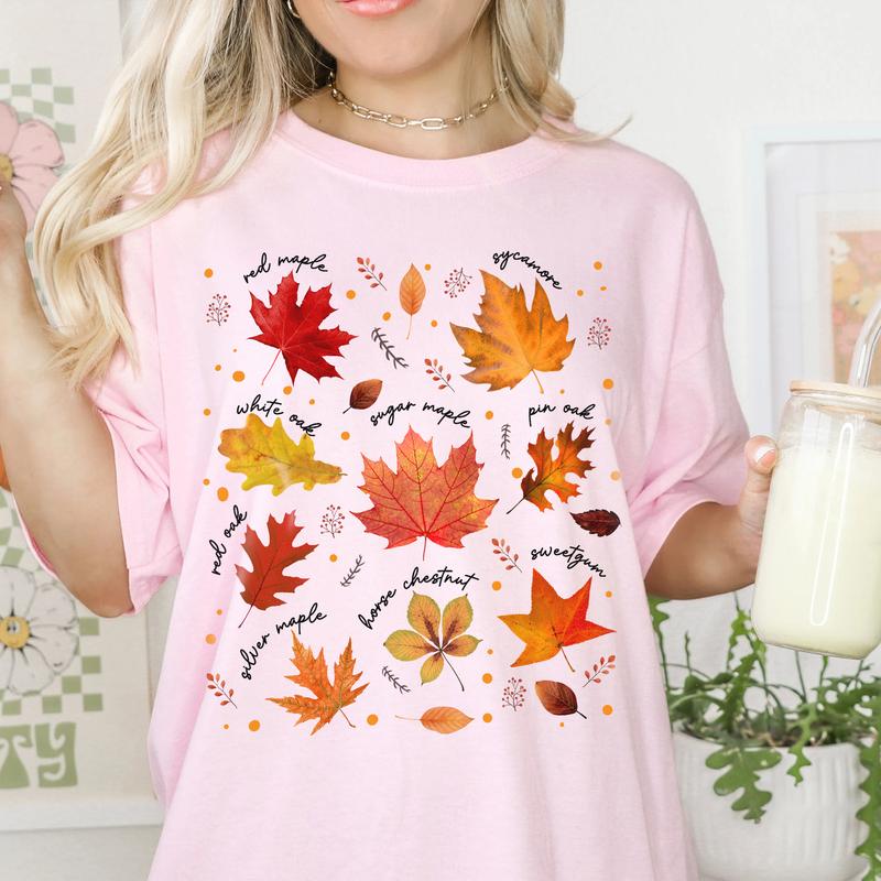 Fall Shirt, Autumn Leaves Shirt, Fall Decor, Thanksgiving Gift,  Autumn Leaves Tee Shirts, Cottagecore Minimalist Nature Shirt, Fall Season fall graph