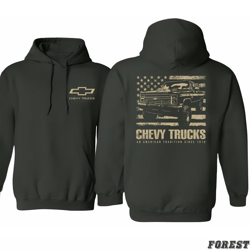 Chevrolet - American Tradition Hoodie, Adventure Ready, Fashion For All Tastes, Wide Color Selection, Classic Cotton, Menswear Unisex, Unisex