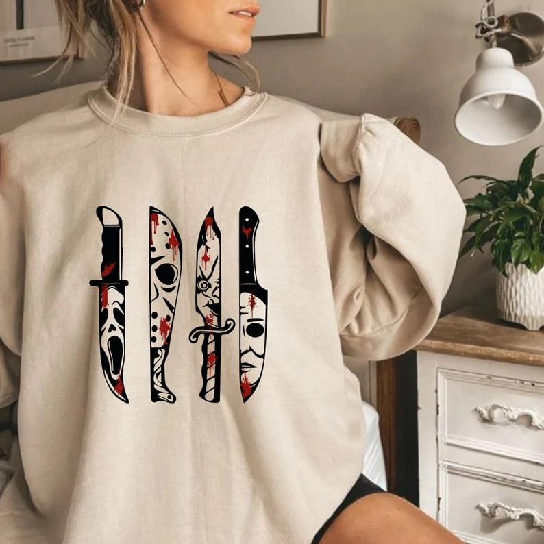 Halloween Friends Movie Characters Sweatshirt, Halloween Movie Characters Sweatshirt, Halloween Shirt, Halloween Sweatshirt