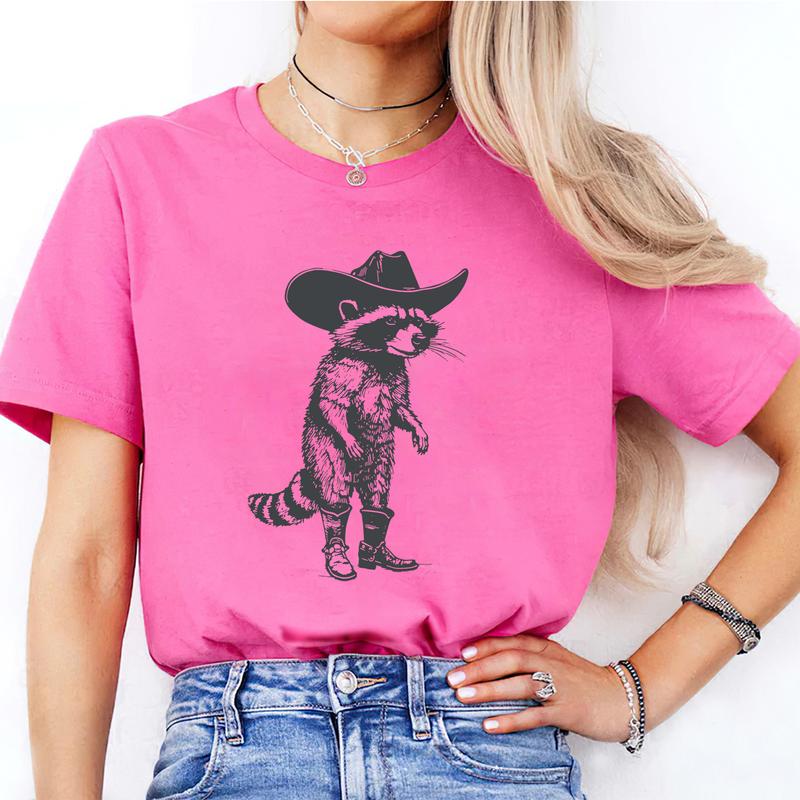 Cowboy Raccoon Shirt, Cute animal T-shirt, Sweet Graphic Tee, Vintage Retro Animal Tee, Sketch Raccoons Gift, Unisex Tshirt, Trash Panda Casual Comfor