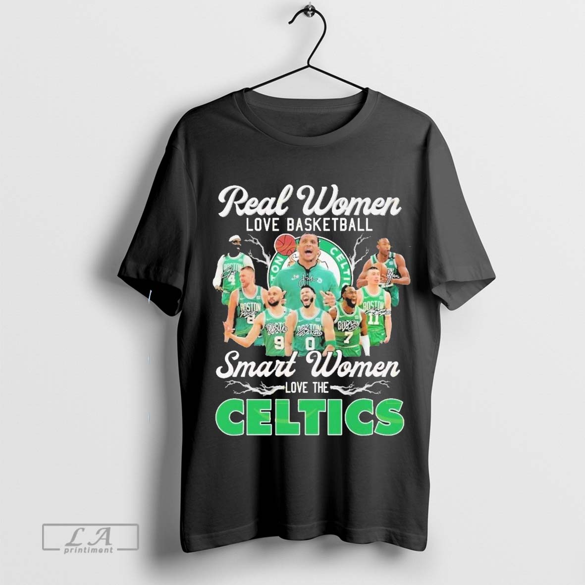 Real Women Love Basketball Smart Women Love The Boston Celtics Signature Unisex T-shirt