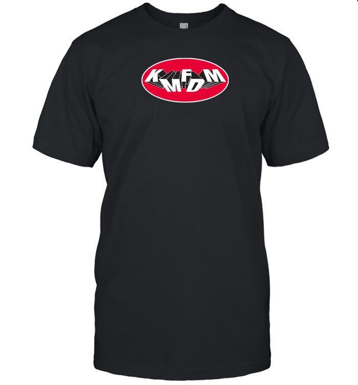 Kaguya's Top Gal Kmfdm Oval Tumbling Logo T Shirt