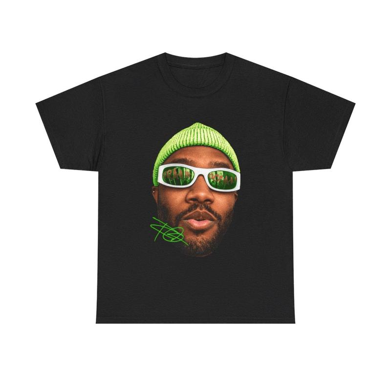 Frank Blonded Inspired Vintage Graphic Tee Heavy Cotton 100% Cotton T-Shirt Singer's Face Art Shirt For Fashion, Unisex Cotton T-Shirt Gift For All