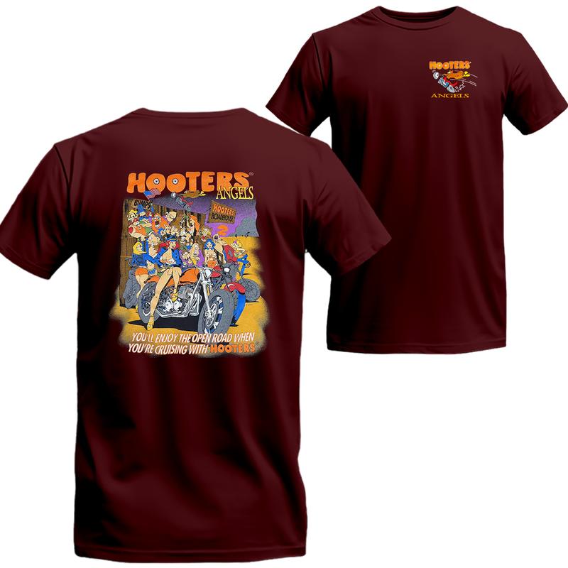 Vintage Rare 90s Hooters Angels Shirt, Hooters Angels Short Sleeve Tee, Beer Shirt Viral, Menswear Top