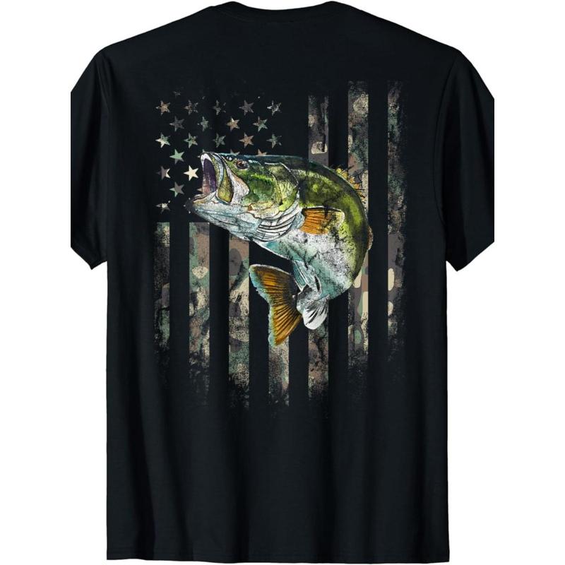 American Flag Camouflage Weaver Fishing T-Shirt Made in USA