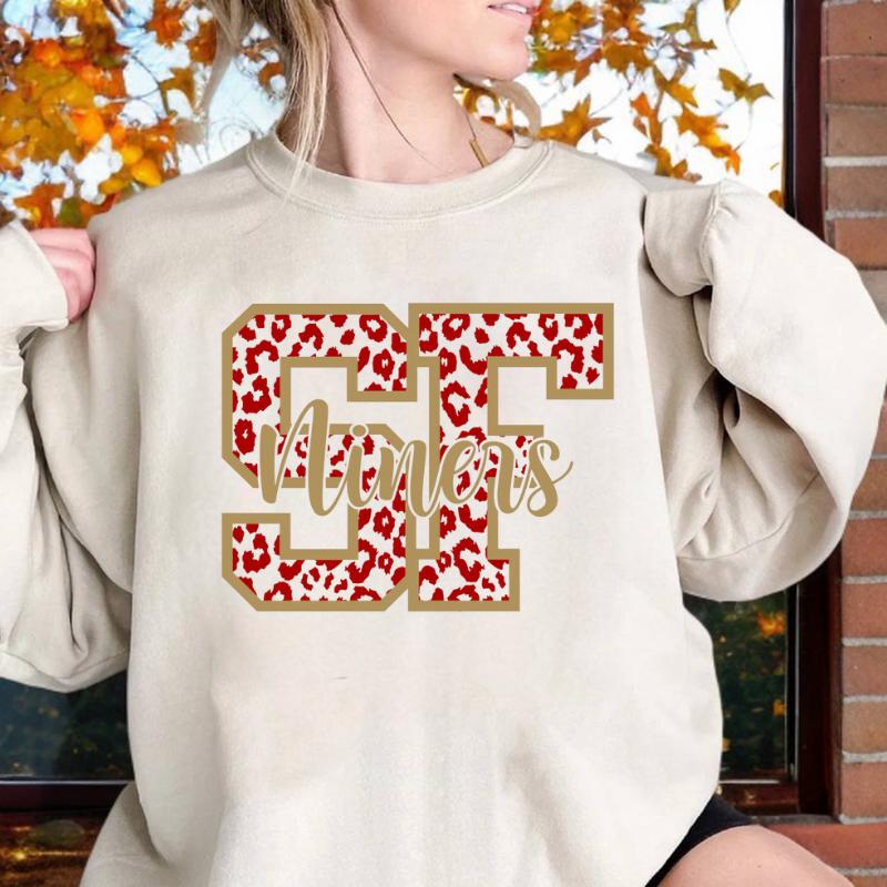 San Francisco Football Sweater, Football Sweater, San Francisco Fan Gift Sweater, Game Day Sweater, Niners Sweater, Classic Casual Clothing Collar Cotton Sweater Long Sleeves Outfit